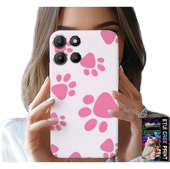 Pouzdro na mobilní telefon POUZDRO PRO MOTOROLA MOTO G15 - RŮŽOVÉ PSÍ TLAPNICE, ZADNÍ KRYT , KRYT