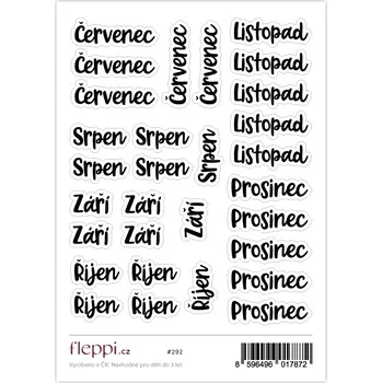 samolepka Fleppi Samolepky Měsíce | Červenec-Prosinec - transparentní