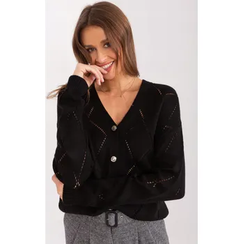 Dámský svetr Svetr Rue Paris černý volný k bokům akrylový