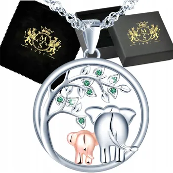 Náhrdelník Náhrdelník Strom Slon Zirkony Stříbro Den matek