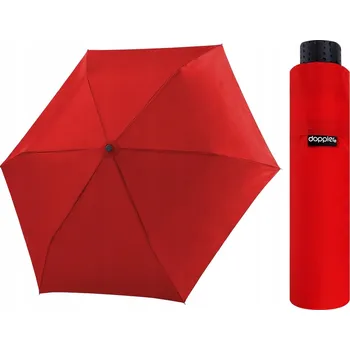 Doppler manuální skládací deštník s pouzdrem, červený