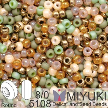 Dětské navlékací korálky Korálky Miyuki Round 8/0. Barva 5108 Mix Welcome to the jungle. Balení 5g