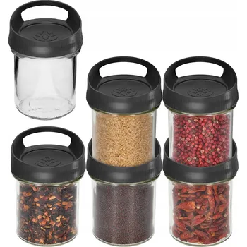 Dóza na potraviny SKLENĚNÁ NÁDOBA 6 Ks NA POTRAVINY POLÉVKU SALÁT UZAVÍRATELNÁ ZAVAŘOVACÍ SKLENICE 350 ML sada