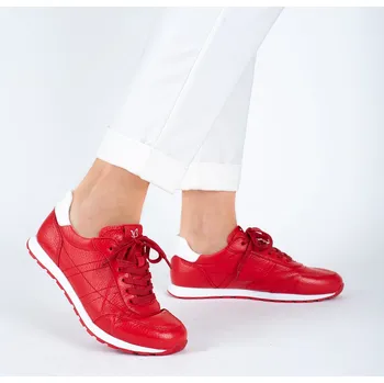 Dámské sandále Dámské červené tenisky z jelení kůže Caprice Velikost: 37