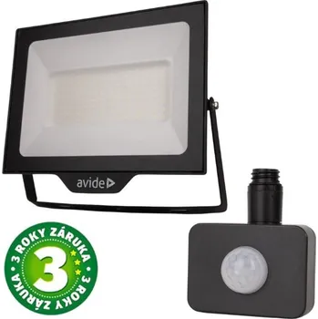 Prémiový ultratenký LED reflektor černý 100W 10000lm, denní, s čidlem pohybu, 3 roky