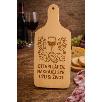 Kuchyňské prkénko Dary dřeva Prkénko s gravírováním - Na sýry Velikost: Malé 11x27