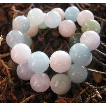 Náramek Beryl - náramek z kuliček morganitu a akvamarínu 7