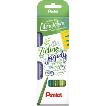Sada kaligrafických fixů Pentel Brush Pen Zelené Bobule 4 barvy