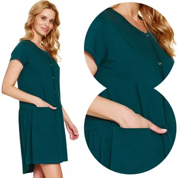 Dámská noční košile Košile na kojící dítě Doctor Nap 9445 M noční 38 tmavě zelená
