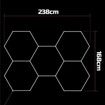 LED panel LVT LED Hexagon osvětlení 168x238 cm - 192W - studená bílá