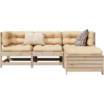 VidaXL 4dílná zahradní sedací souprava, masivní borové dřevo