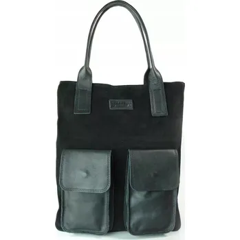 Kabelka Měkká semišová kabelka typu kufřík - Italská taška Vera Pelle , Béžová KLM425T