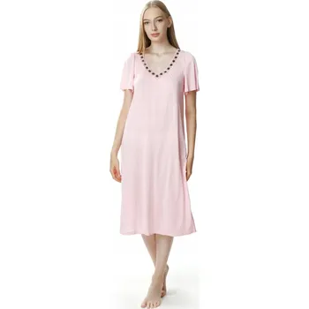 Dámské noční prádlo Tričko noční MEWA lingerie růžová viskóza 54