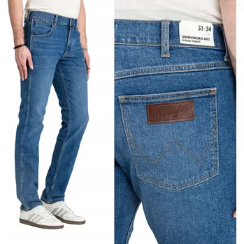 Pánské džíny Wrangler GREENSBORO pánské džíny rovného střihu velikost 30/34