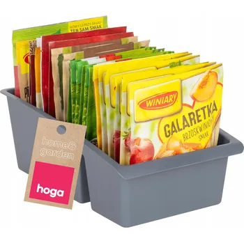 Úložný box KUCHYŇSKÝ ORGANIZÉR NA KOŘENÍ BYLINKY S PŘIHRÁDKAMI 25x15CM ŠEDÝ