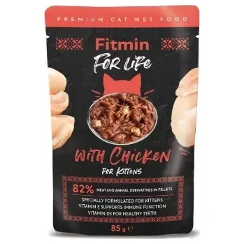 Krmivo pro kočku Fitmin For Life kapsička kuřecí pro koťata 28x85g KARTON