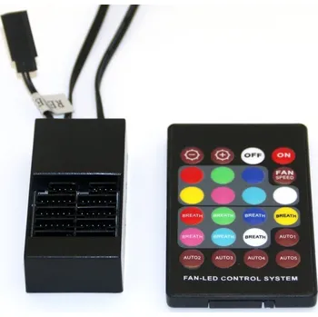 PC ventilátor EUROCASE controller + dálkový ovladač pro RGB ventilátor CB-RC-VENst