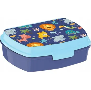 Svačinový box Lunch Box Zvířátka - krabička na svačinu Zvířátka z džungle 17x12x6cm