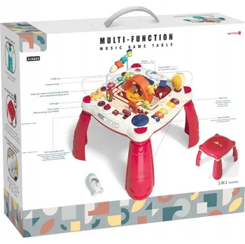 Hračka pro nejmenší VZDĚLÁVACÍ STOLEK pro děti 2v1 VOZIDLA PIANINKO Raketa MELODIE SVĚTLO