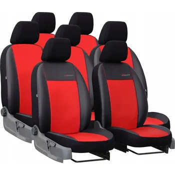 Moto oblečení Autopotahy do auta Volkswagen Caddy IV 7m (2015-2020) dodávka, Exclusive Eko kůže, červená barva