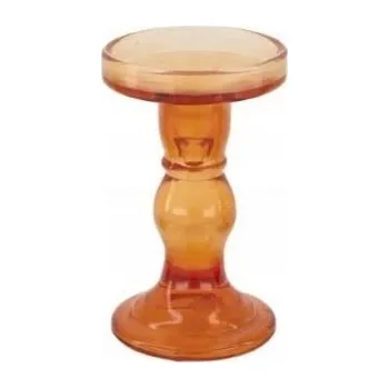 Svícen Skleněný svícen 8,5x14 cm Jantarový