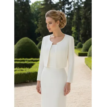 Bolerko Vypasovaný saténový svatební kabátek - ivory: BF-231 Vybraná velikost: L