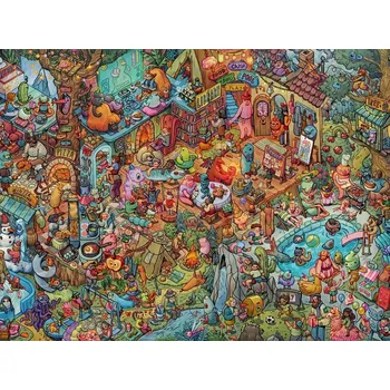 Puzzle Puzzle HEYE 1500 dílků – zábava s přáteli, Tiurina (puzzle + plakát)