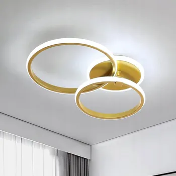 LED STROPNÍ SVÍTIDLO PLAFON RING ZÁVĚSNÉ ZLATÉ 6500K KULATÉ MODERNÍ 42W