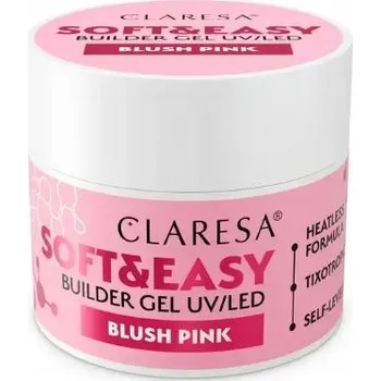 Lak na nehty Claresa Soft Easy Builder Gel Stavební Gel Glimmer Pink Zlaté Vločky 12g