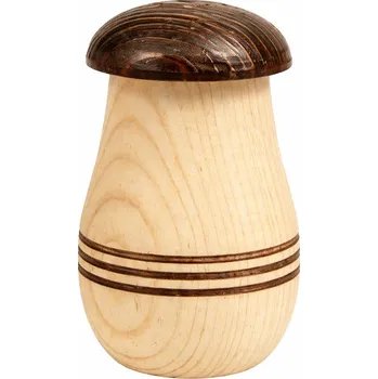 Kořenka Solnička Hříbek dřevěný (Dřevěná pepřenka nebo solnička do kuchyně)