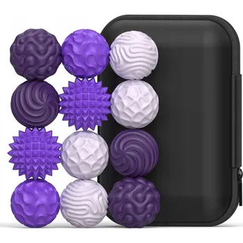 Obraz 12 ks Silikonových Magnetických Antistresových Kuliček s Pouzdrem, Fialové
