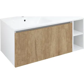 Umyvadlo Sapho LOREA skříňka 100x46x51,5cm (80+20cm), levá, dub alabama/bílá mat