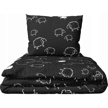 Povlečení Krepové povlečení 200x220 cm + 2x 70x80 cm POLSKÁ VÝROBA, vzor: Beránci Č