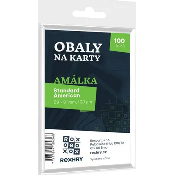 Příslušenství ke karetním hrám REXhry Obaly na karty REX - Standard American - Amálka - 59 x 91 mm 100ks