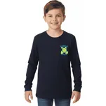 CHLAPECKÉ TRIČKO S DLOUHÝM RUKÁVEM SMAJLÍK ZIMA26 Barva: Tmavě modrá, Velikost: 152