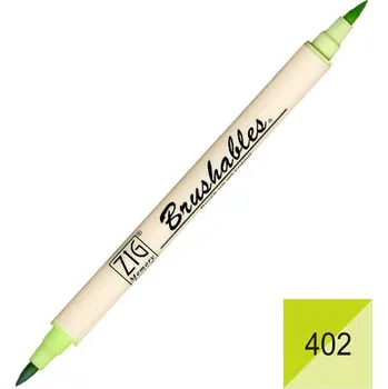 Kancelář Kuretake štetcový fix oboustranný ZIG Brushables, 402 kiwi