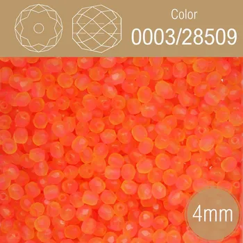 Korálek Korálky BROUŠENÉ 4mm. Barva 0003/28509. Růžová neon mat. Balení 120Ks.