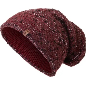 Čepice Dámská pletená zimní čepice WROBI D44F, vínové barvy 7100444-15