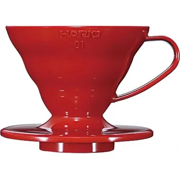 Dripper Hario plastový dripper na kávu V60-01 červený (Kávový dárek)