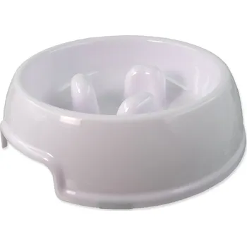 Miska pro psa Miska Dog Fantasy zpomalovací proti hltání bílá 18x18x5 cm