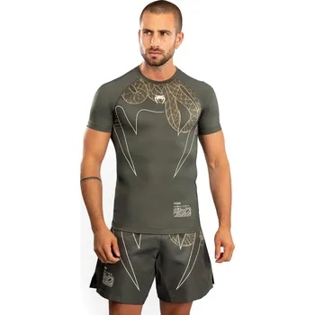 Oblečení pro bojové sporty Venum Serpenti Rashguards Short Sleeves - Khaki/Bronze/Ivory Velikost: XL