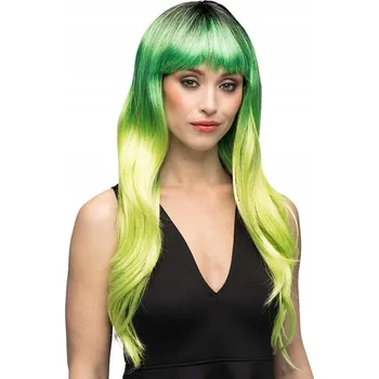 Paruka Zelená paruka Mystic – dlouhé vlnité vlasy ombre v univerzální velikosti