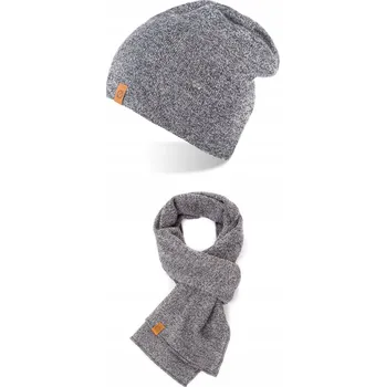 Čepice Brødrene sada: čepice a šála, univerzální velikost, šedá