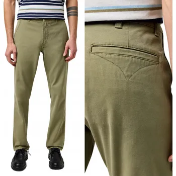 Pánské kalhoty Pánské kalhoty Wrangler Regular Chino Aloe Zelená Ležérní W36 L34
