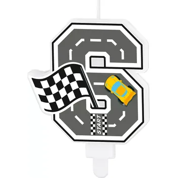 Dortová svíčka Svíčka na dort číslo 6 Race On