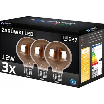 Žárovka 3x LED žárovka E27 FILAMENT 6W teplá 2200K EDISON RETRO DEKORATIVNÍ vlákno