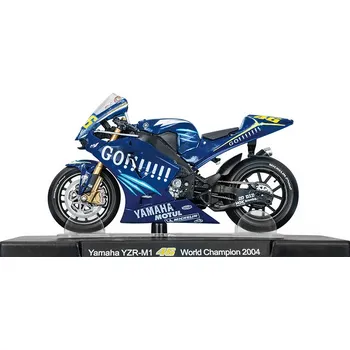 autíčko Yamaha YZR-M1 #46 World Champion 2004 modrá - 1:18 Leo Models časopis s modelem Yamaha YZR M1 N46 "GO" - sběratelský model
