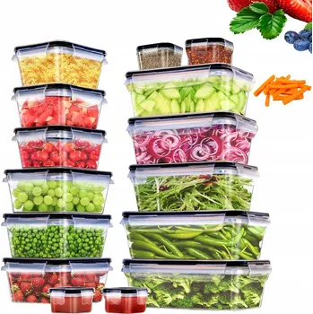Dóza na potraviny SADA NÁDOB NA SKLADOVÁNÍ POTRAVIN LUNCHBOX 15 KUSŮ SNÍDAŇOVÁ KRABIČKA