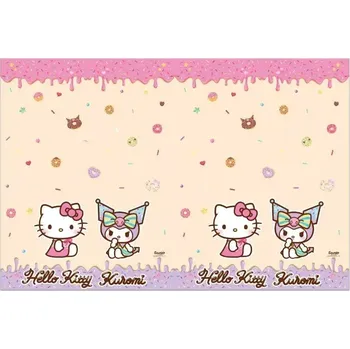 Jednorázový ubrus Plastový ubrus Hello Kitty a Kuromi 120 x 180 cm