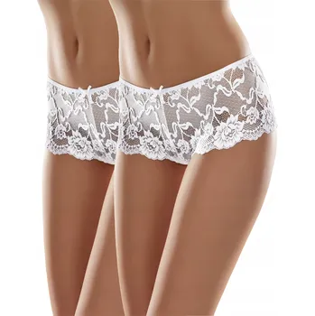 Kalhotky 2x Dámské kalhotky Kalhotky Dámské šortky krajkové pohodlné dámské Bílé L